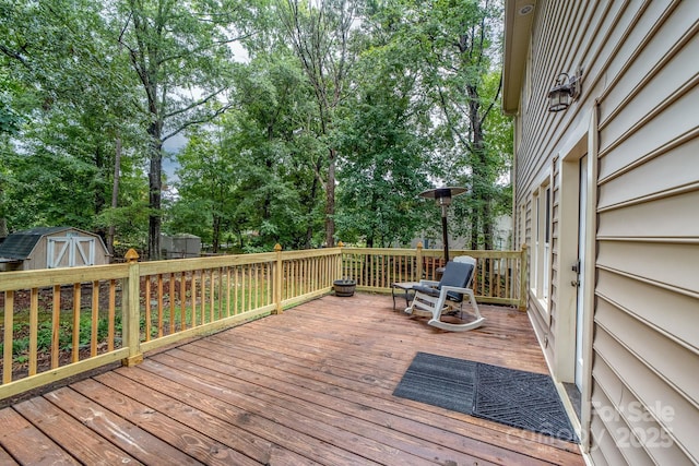 5408 Apple Glen Dr, Harrisburg, NC 28075 - deck featuring a shed and view of scattered trees