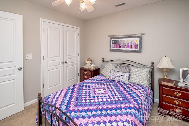 1304 Hammond Dr, Matthews, NC 28104 - carpeted bedroom featuring a closet and a ceiling fan