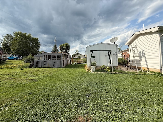 5367 Meadowlane Dr, Granite Falls, NC 28630 - view of green lawn with a storage unit