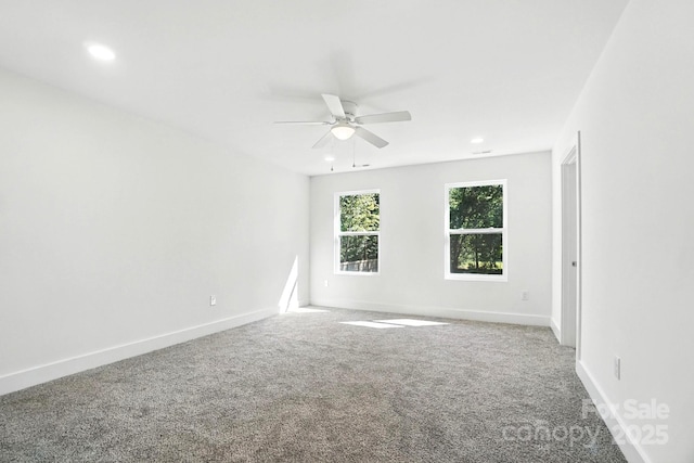 411 Patience Dr, Concord, NC 28025 - spare room with a ceiling fan, carpet, and recessed lighting