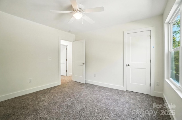 411 Patience Dr, Concord, NC 28025 - unfurnished bedroom with carpet and a ceiling fan