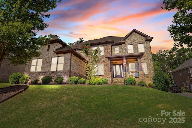 16522 Flintrock Falls Ln, Charlotte, NC 28278 - view of front of house with a yard