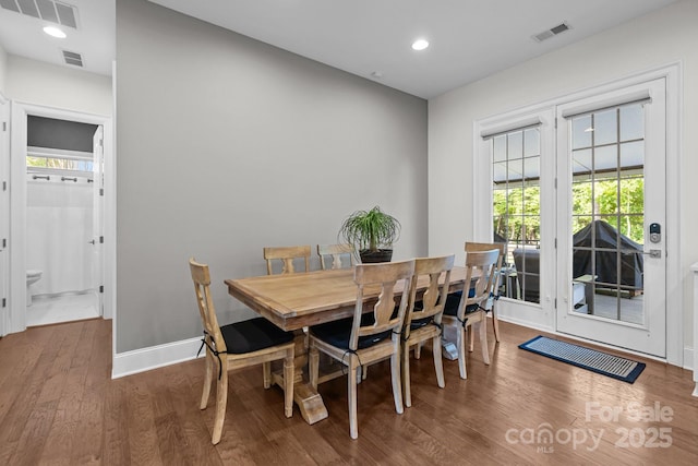 16522 Flintrock Falls Ln, Charlotte, NC 28278 - dining room featuring wood finished floors, healthy amount of natural light, and recessed lighting