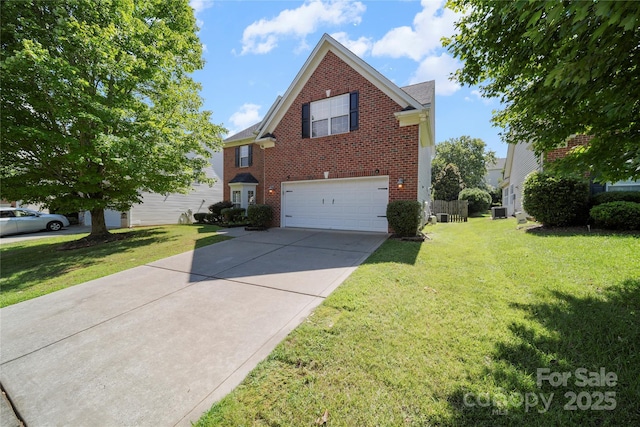 14801 Provence Ln, Charlotte, NC 28277 - view of front of house with brick siding, an attached garage, driveway, and a front yard