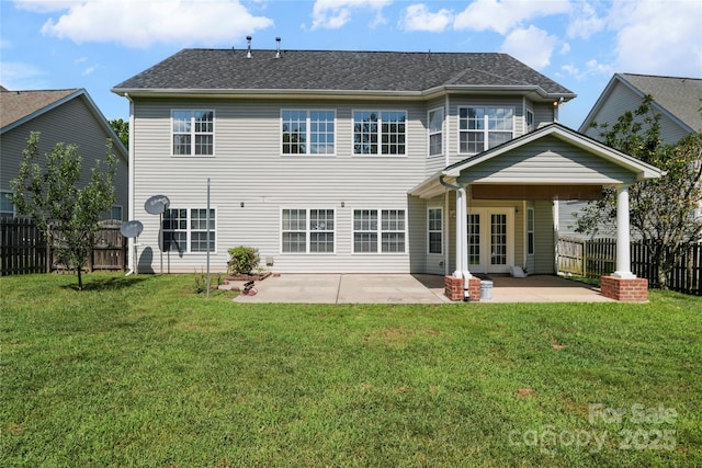 14801 Provence Ln, Charlotte, NC 28277 - back of house with a patio area, a fenced backyard, and french doors