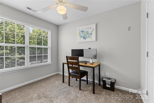 514 Bent Leaf Ct, Fort Mill, SC 29708 - office with carpet floors and ceiling fan