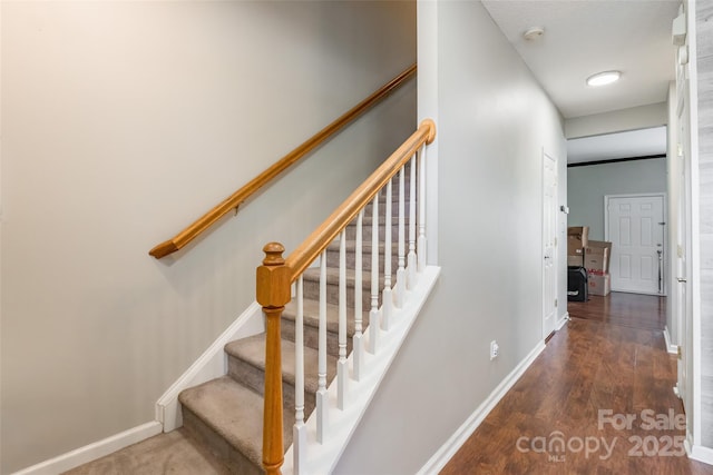 11521 Savannah Creek Dr, Charlotte, NC 28273 - stairs with baseboards and wood finished floors