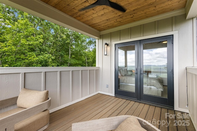 55 Steeplebush Ct Unit 629, Tuckasegee, NC 28783 - wooden deck featuring french doors and a ceiling fan