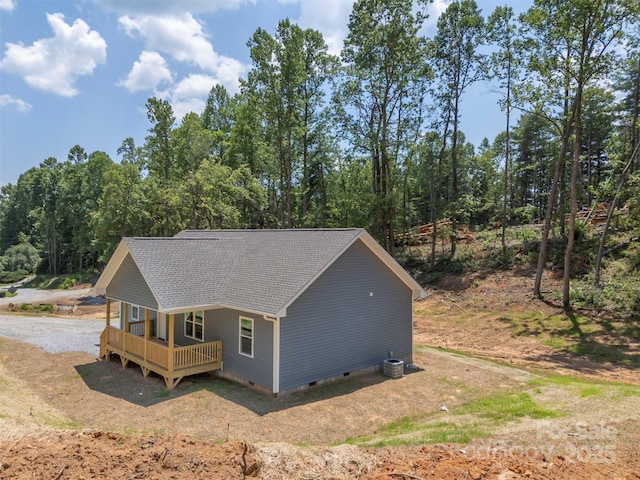 626 Felmet Rd, Flat Rock, NC 28731 - view of side of property with crawl space, roof with shingles, and covered porch