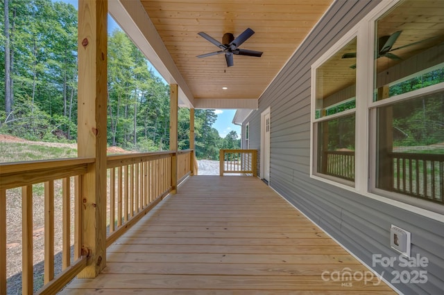 626 Felmet Rd, Flat Rock, NC 28731 - wooden deck with a ceiling fan