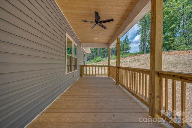 626 Felmet Rd, Flat Rock, NC 28731 - wooden terrace with a ceiling fan