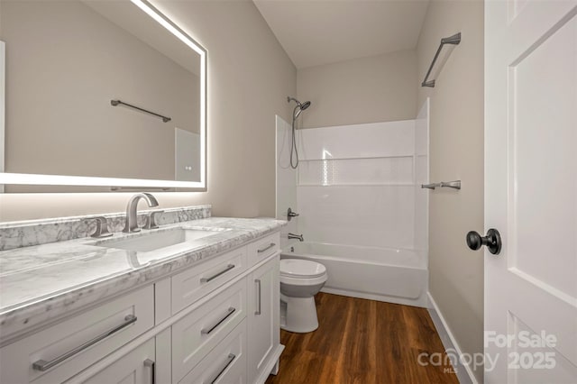 626 Felmet Rd, Flat Rock, NC 28731 - full bathroom featuring wood finished floors, vanity, and  shower combination
