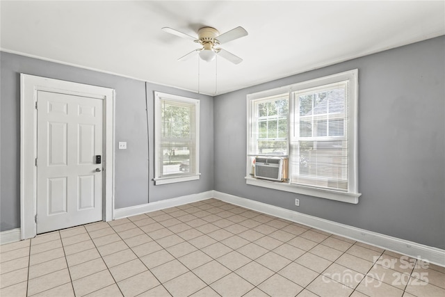921 N Jackson St, Salisbury, NC 28144 - entryway featuring cooling unit, a ceiling fan, and light tile patterned floors
