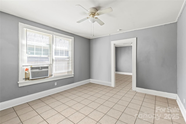 921 N Jackson St, Salisbury, NC 28144 - empty room with ceiling fan, light tile patterned floors, and cooling unit