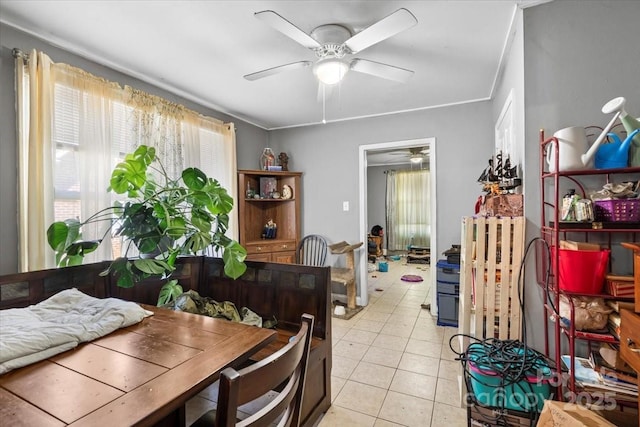 921 N Jackson St, Salisbury, NC 28144 - dining room featuring ceiling fan and light tile patterned floors
