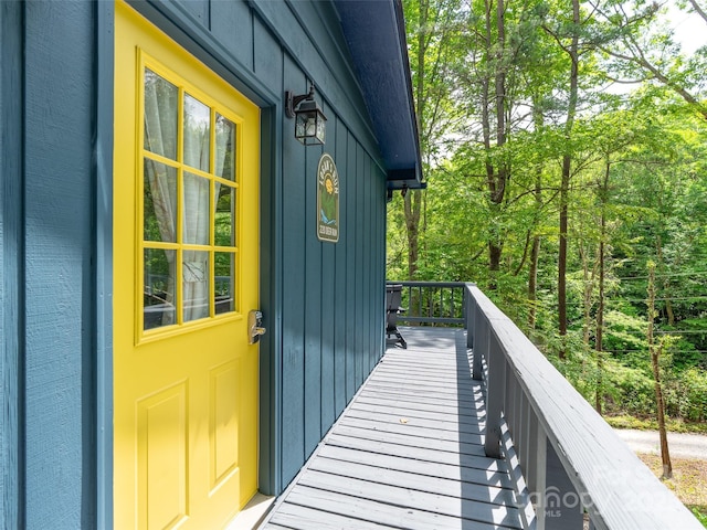 220 Deer Run Rd, Canton, NC 28716 - doorway to property with board and batten siding
