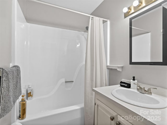 220 Deer Run Rd, Canton, NC 28716 - bathroom with vanity and shower / bath combination with curtain