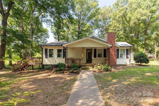 6115 Campbell Rd, York, SC 29745 - view of front of house with a porch and a chimney