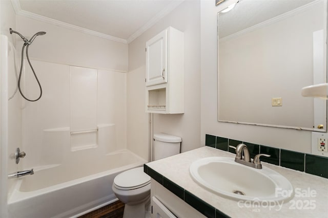 508 Bridgestone Ln, Rock Hill, SC 29730 - bathroom with ornamental molding, vanity, and  shower combination