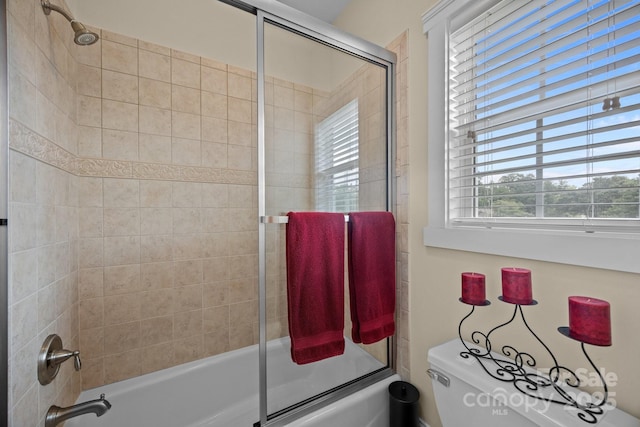 1006 Pin Oak Trl Unit 5, Hendersonville, NC 28739 - bathroom featuring shower / bath combination with glass door and toilet