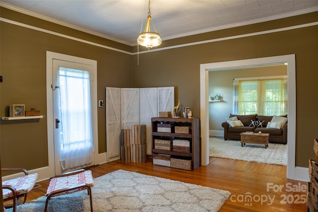 102 Cuthberson St, Morganton, NC 28655 - living area with crown molding and wood finished floors