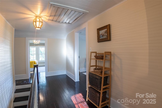 102 Cuthberson St, Morganton, NC 28655 - hallway featuring dark wood-style floors and crown molding