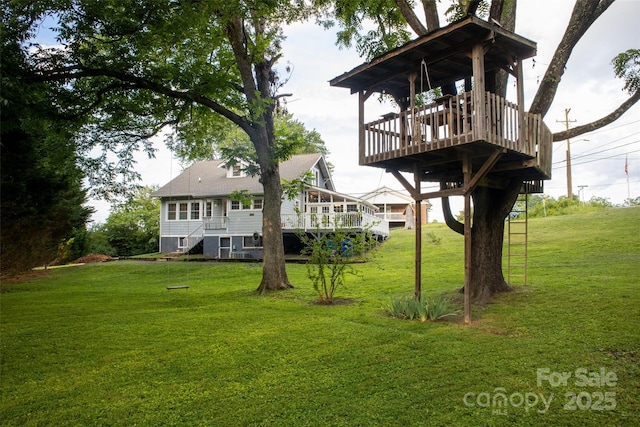 102 Cuthberson St, Morganton, NC 28655 - view of green lawn featuring a deck