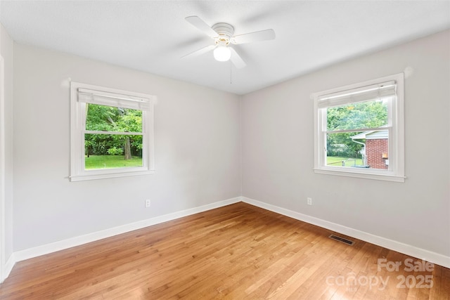814 W Gold St, Kings Mountain, NC 28086 - empty room featuring plenty of natural light, light wood finished floors, and ceiling fan