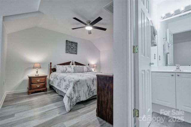 1504 Harpers Inlet Dr, Lake Wylie, SC 29710 - bedroom with lofted ceiling, light wood finished floors, and a ceiling fan