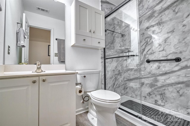 1504 Harpers Inlet Dr, Lake Wylie, SC 29710 - full bathroom featuring vanity, a marble finish shower, and wood finished floors