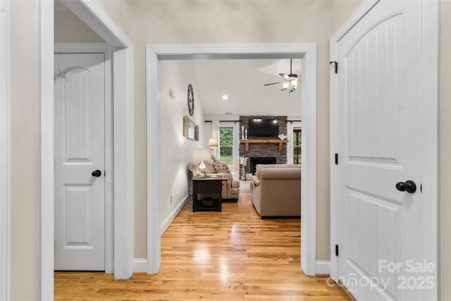 121 Maplewood Ct, Hudson, NC 28638 - hall featuring light wood finished floors and baseboards
