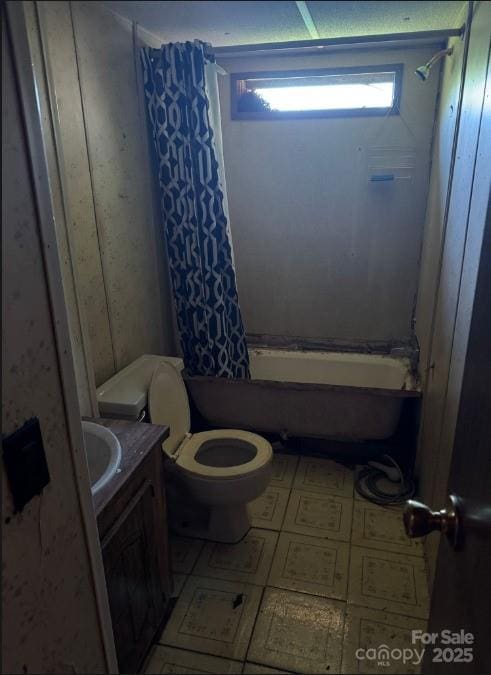 114 Victoria Ct, Cherryville, NC 28021 - full bath featuring vanity, shower / bathtub combination with curtain, and tile patterned floors