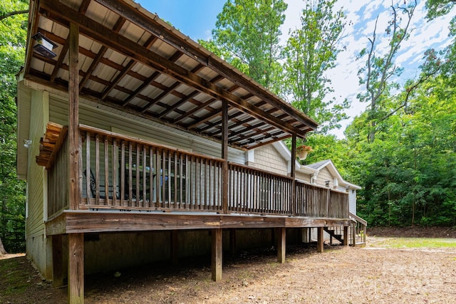 16 Rusty Clay Rdg, Fairview, NC 28730 - back of house with a wooden deck and stairs
