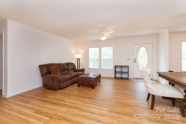 16 Rusty Clay Rdg, Fairview, NC 28730 - living area featuring ceiling fan, plenty of natural light, and light wood-style floors