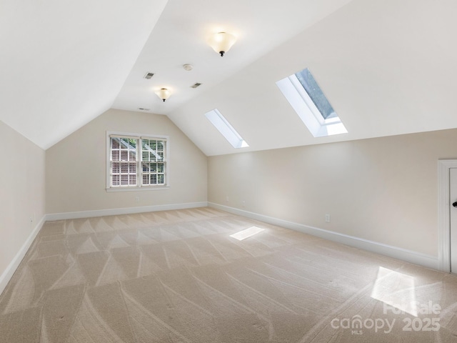 10333 Scott Gate Ct, Charlotte, NC 28277 - bonus room with a skylight, light carpet, and lofted ceiling