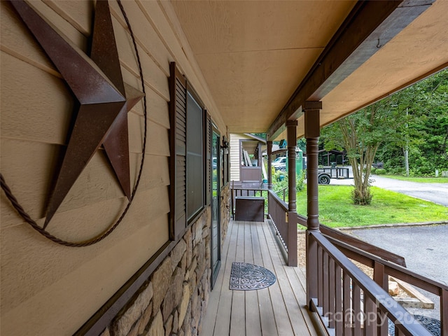 128 View De Lake Dr, Etowah, NC 28729 - view of wooden porch