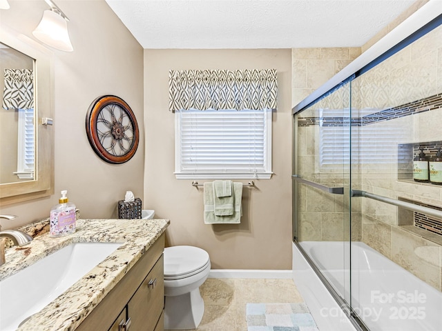 128 View De Lake Dr, Etowah, NC 28729 - bathroom featuring vanity, combined bath / shower with glass door, and tile patterned floors