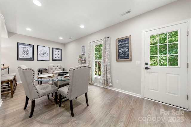 1125 Victoria Blake Ln, Belmont, NC 28012 - dining room featuring light wood-style flooring and recessed lighting
