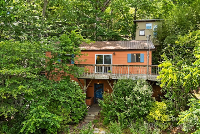 55 Lookout Dr, Asheville, NC 28804 - chalet / cabin with a deck and a metal roof