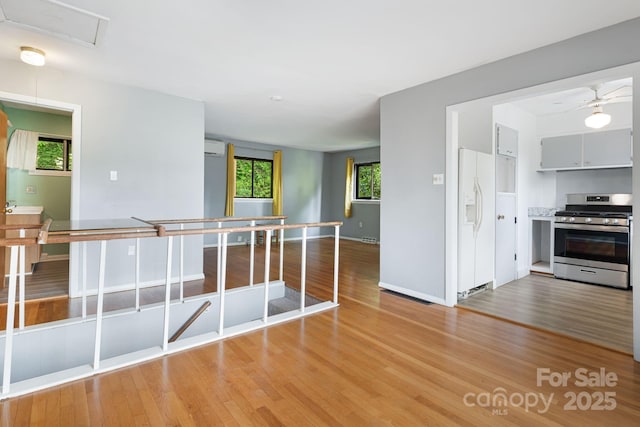 55 Lookout Dr, Asheville, NC 28804 - hall with light wood-style flooring and an AC wall unit