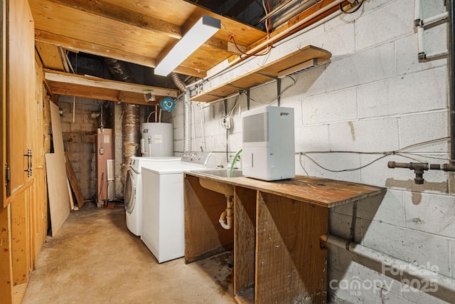 55 Lookout Dr, Asheville, NC 28804 - washroom featuring washing machine and dryer and water heater