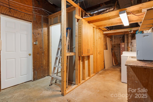 55 Lookout Dr, Asheville, NC 28804 - unfinished below grade area with washer / clothes dryer