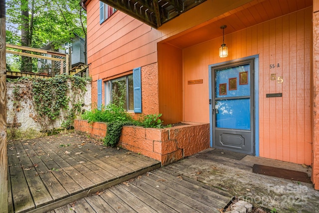 55 Lookout Dr, Asheville, NC 28804 - doorway to property featuring a deck