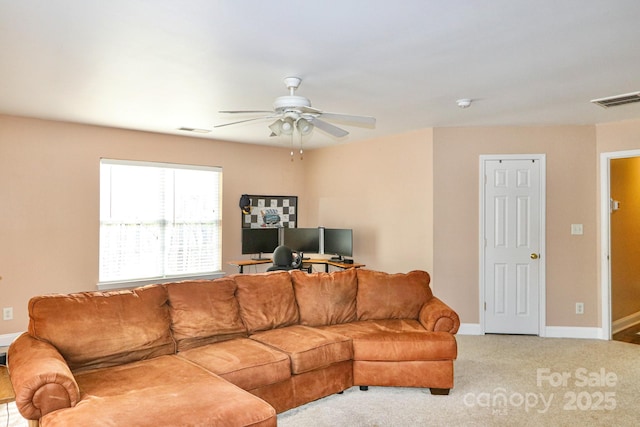 111 Painted Bunting Dr, Troutman, NC 28166 - carpeted living area with a ceiling fan and an office area