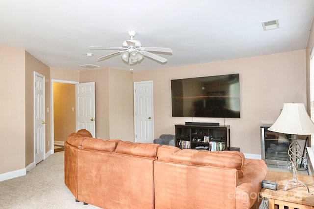 111 Painted Bunting Dr, Troutman, NC 28166 - living area featuring a ceiling fan and light carpet
