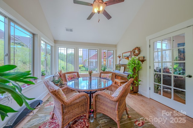 38 Westfield Way, Candler, NC 28715 - sunroom featuring wood finished floors, high vaulted ceiling, and french doors