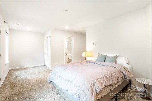 6507 Revolutionary Trl, Charlotte, NC 28217 - carpeted bedroom featuring recessed lighting and connected bathroom