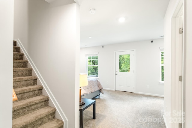 6507 Revolutionary Trl, Charlotte, NC 28217 - stairway featuring carpet floors and recessed lighting