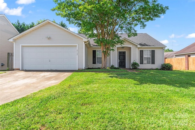 8724 Tweedsmuir Glen Ln, Charlotte, NC 28215 - single story home with a garage, concrete driveway, and a shingled roof