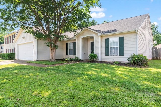 8724 Tweedsmuir Glen Ln, Charlotte, NC 28215 - ranch-style house featuring an attached garage, concrete driveway, and a shingled roof